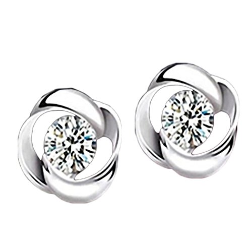 SMTSMT Women Silvering Crystal Shiny Ear Stud Earrings