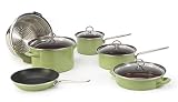 Chantal Enamel-On-Steel 10 Piece Cookware Set, Glossy Garden Green