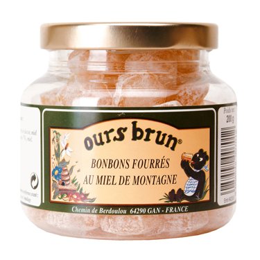 Bernard Michaud Mountain Honey Candies in Clear Jar 7.1 Oz