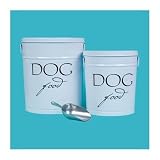 Dog Food Storage Can Color: Silver, Size: Large