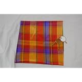 Orange Purple Multi Color Madras Dupioni Fat Quarter