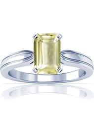 Platinum Emerald Cut Yellow Sapphire Solitaire Ring
