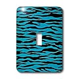 Lee Hiller Designs RAB Rockabilly - Blue and Black Zebra Print 2 - Light Switch Covers - single toggle switch