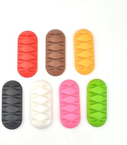 Beegu Cable Clips Desktop Cord Management [4 Pack 5-Slots] Cable Wire Organizer for Computer Mouse Cord or Charging Tie(Multicolor)