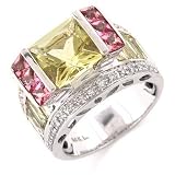 14K WG Ouro Verde, Pink Tourmaline & Diamond Ring