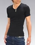 Tシャツ メンズ 半袖 無地 Vネック シンプル カットソー テレコ ストレッチ 【Q598】 シンプル
