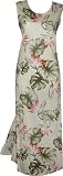 Monstera Paradise A-Shape Flared 10 Side Slits Hawaiian Aloha Slip-Over-The-Head Long Tank Dress