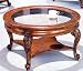 Slight Destressed Finish Round Glass Top Coffee Table By Coaster Furniture