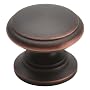 Amerock BP1466-ORB Solid Brass 1-1/4-Inch Diameter Knob, Oil Rubbed Bronze
