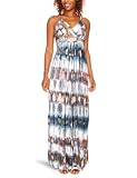 Ruby Rocks Ltd Pleat Baby Doll Maxi Women’s Dress White/Brown/Grey Size 10