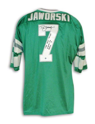 Ron Jaworski Autographed Philadelphia Eagles Green Throwback Jersey Inscribed 