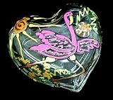 Flamingo Frolic Design - Hand Painted - Heart Shaped Box - 2 pieces - 4.5 inch diameter Flamingo Frolic Design - Hand Painted - Heart Shaped Box - 2 pie