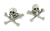 JJ Weston Siam crystal eyes skull and crossbone cufflinks with presentation box. Made in the USA