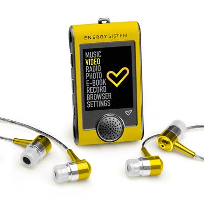Energy Sistem® MP4 Player EnergyTM 3022 DUO 4 GB Yellow (1.8″ LCD, AVI, FM, 2x earp, speaker,premium)