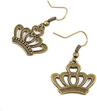 50 Pairs Earring Jewelry Making Charms Antique Bronze Findings Hooks Supplies Wholesale Supply Handmade T4NR6 Princess Crown