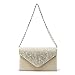 Anladia Large Ladies Evening Satin Bridal Diamante Clutch Bag Prom Envelope Handbag