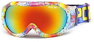 Professional children's ski goggles double anti-fog ski goggles spherical big vision glasses for men and women(Graffiti #12)