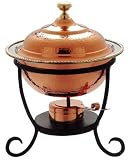 Old Dutch 12¿ x 15¿ Round Decor Copper Chafing Dish,  3 Qt