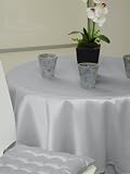 NAPPE RONDE 180 cm SATIN GRIS