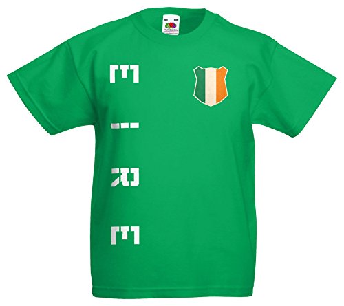 Irland Eire Kinder EM 2016 T-Shirt Trikot Name Nummer (Maigrün, 140)