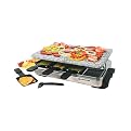 Stelvio Raclette 8-Person Party Grill with Granite Top- Stainless Steel