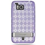 Flexi Gel SKin TPU Glove with PURPLE CHECKERED Design Soft Cover Case for H ....