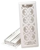 Imperial Manufacturing RG1847 4 inch x 10 inch White VN Floor Register 2 Pack