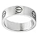 Stainless Steel Designer Screw Head Love Wedding Ring Silver Finish,Sizes 5 - 10