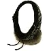 Faux Fur Hoodie Pullover Headscarf Knit Loop Neckwarmer Scarf Ski Hat Black with Gray