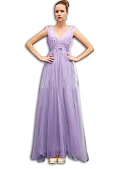 V-neck Chiffon Fitted Draped Evening Dress/Prom Dress 