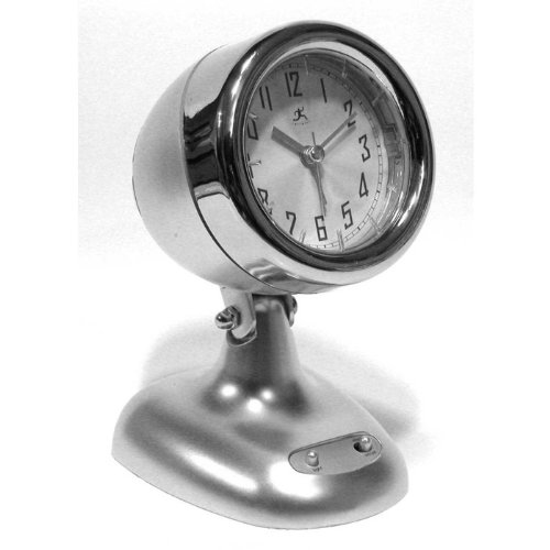 Retro - Retro Spot Light Desk or Table Alarm Clocks - Silver - B3148