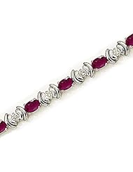 14kt Yellow Gold Oval Ruby and Diamond Bracelet