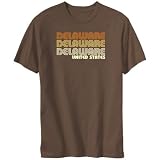 T-Shirt Brown  Delaware Retro Color  United States City