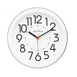 (Price/EA)Round Profile Wall Clock, 8-1/2 Diameter, White