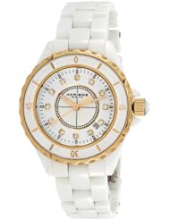 Akribos XXIV Womens AKR485WTG Ceramic Bracelet Diamond Watch