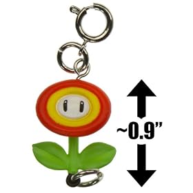 Fire Flower ~0.9 Mini Figure - New Super Mario Bros Wii Zipper Pull Charm Series (Japanese Import) by Super Mario Brothers