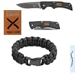 4-pack Survival Gear (Qty 1) Boy Scout Knife, (Qty 1) Paracord Survival Bracelet, (Qty 1) Friendship Bracelet, and (Qty 1) Survival Guide Which Can Be Used with Zombie Apocalypse Survival Kit, Boy Scout Survival Kit, or Fathers day gifts