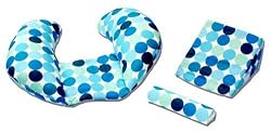 The CozyMe Pillow Retro Nursing And Infant Development Pillow, Aqua Disco Dots