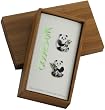 Sterling SilverCloisonne Enamel Panda with Bamboo Stud Earrings in Bamboo Gift Box
