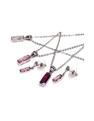 Nickel Free Sterling Silver Pendant & Earring Sets Colored CZ Matching Set