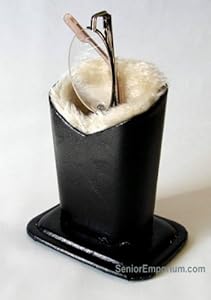 Plush Lined Eyeglass Holder , Black