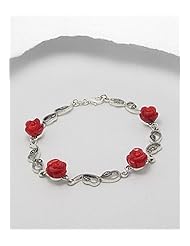 Rose Corals Bracelet In 92.5 Sterling Silver