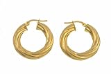 9ct Yellow Gold UER 008Y Ladies Hoop Earrings