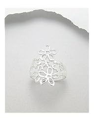Flower Ring In 92.5 Sterling Silver