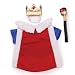 Zack & Zoey Polyester Royal Pup Dog Costume, 12-Inch, Small, Red