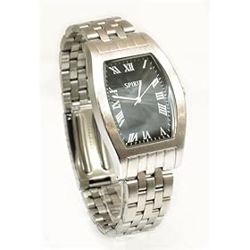 Spirit - ASPL22 - Montre Argent�e pour Homme au Cadran Noir