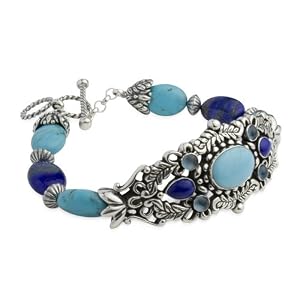 Carolyn Pollack Turquoise, Lapis, and Topaz Sterling Silver Sincere Blues... by