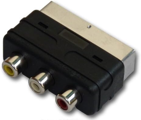 Indigo Banana Media RCA to SCART Adapter - 3x Composite RCA Phono Socket to SCART Plug (11 Pin Scart Input Only) - Connect TV to PS2, Wii, Xbox, PlayStation, Gamecube, NES, SNES, DVD & VHS Player and More!