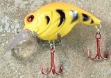 JLVLures Shallow Crankbait Orange Tiger : Diver Lures JLV Freshwater Smallmouth Steelhead Pike Salmon Trout Perch Whiper Mid Depth Walleye Casting Bass Hook Treble Red Boat Dock Brook Bay Little Stump River Trolling Weed Surface Topwater Shad