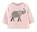 Fiream Girls' Cotton Crewneck Solid Long Sleeve T-shirt(7450TZ,18M)